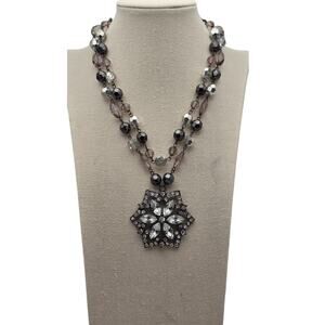 Art Deco Style Statement Necklace | Crystal Starburst Pendant